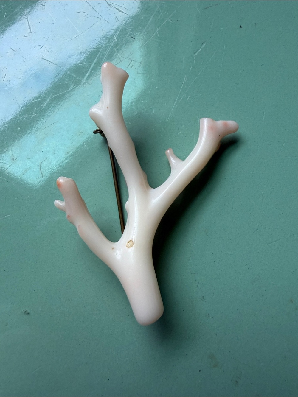 Vintage Light Pink Coral Branch Brooch Pin - Unbranded